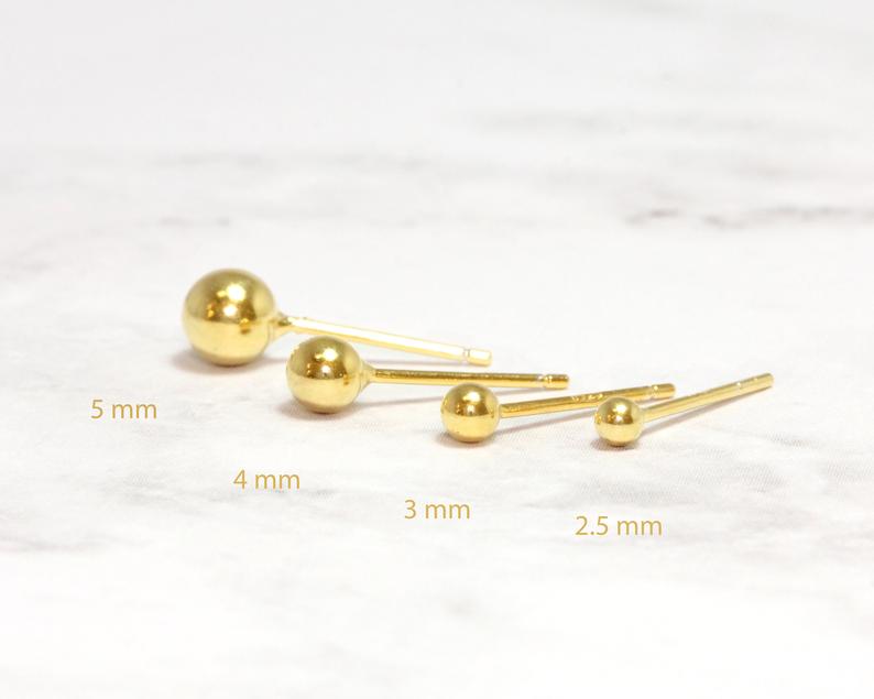 Ball Studs • dainty earrings • tiny stud earrings • small earrings • silver stud earrings • minimalist earrings