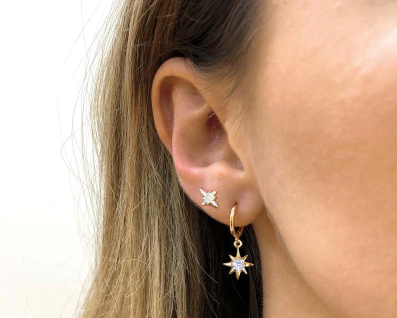 Starburst Stud Earrings • dainty earrings • star earrings • tiny stud earrings • small stud earrings • minimalist earrings