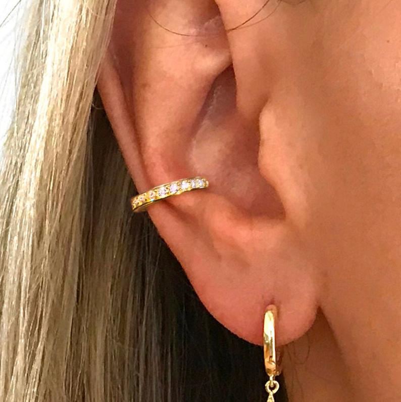 Paved Ear Cuff • ear cuff no piercing • gold ear cuff • ear cuff non pierced • fake helix piercing • ear cuffs • fake piercings