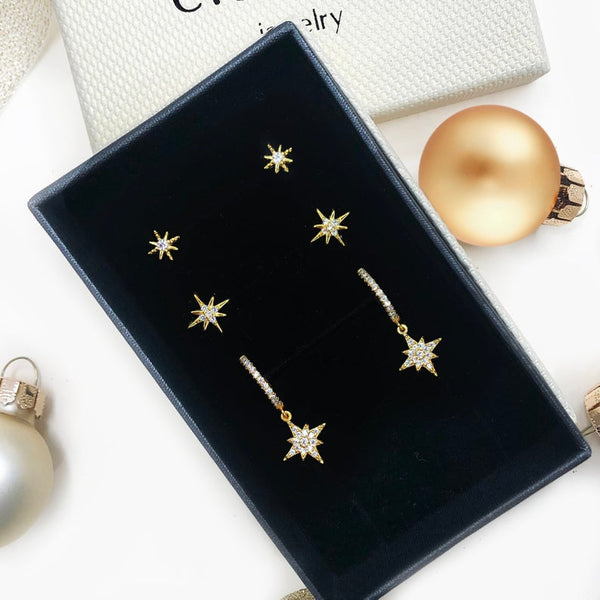 Star Earring Gift Set • celestial jewelry • christmas gift • gift ready • gift for her • gift for mom • stocking stuffer • christmas jewelry