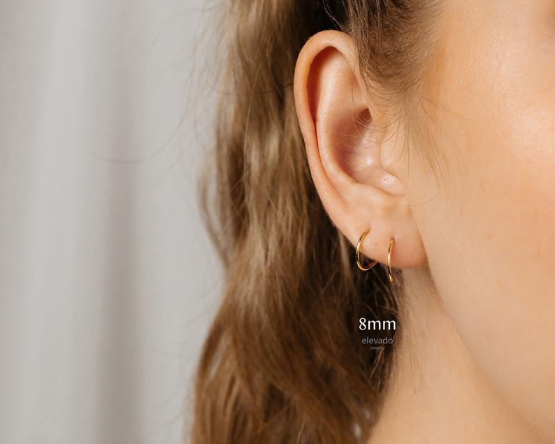 Spiral Double Hoop Earrings • spiral earrings • rose gold open hoop earrings • spiral loop earrings • threader hoops • double hoop earrings